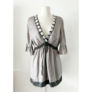 Vintage Silk Hale Bob Metallic Tunic Kimono Top Size Large (L)